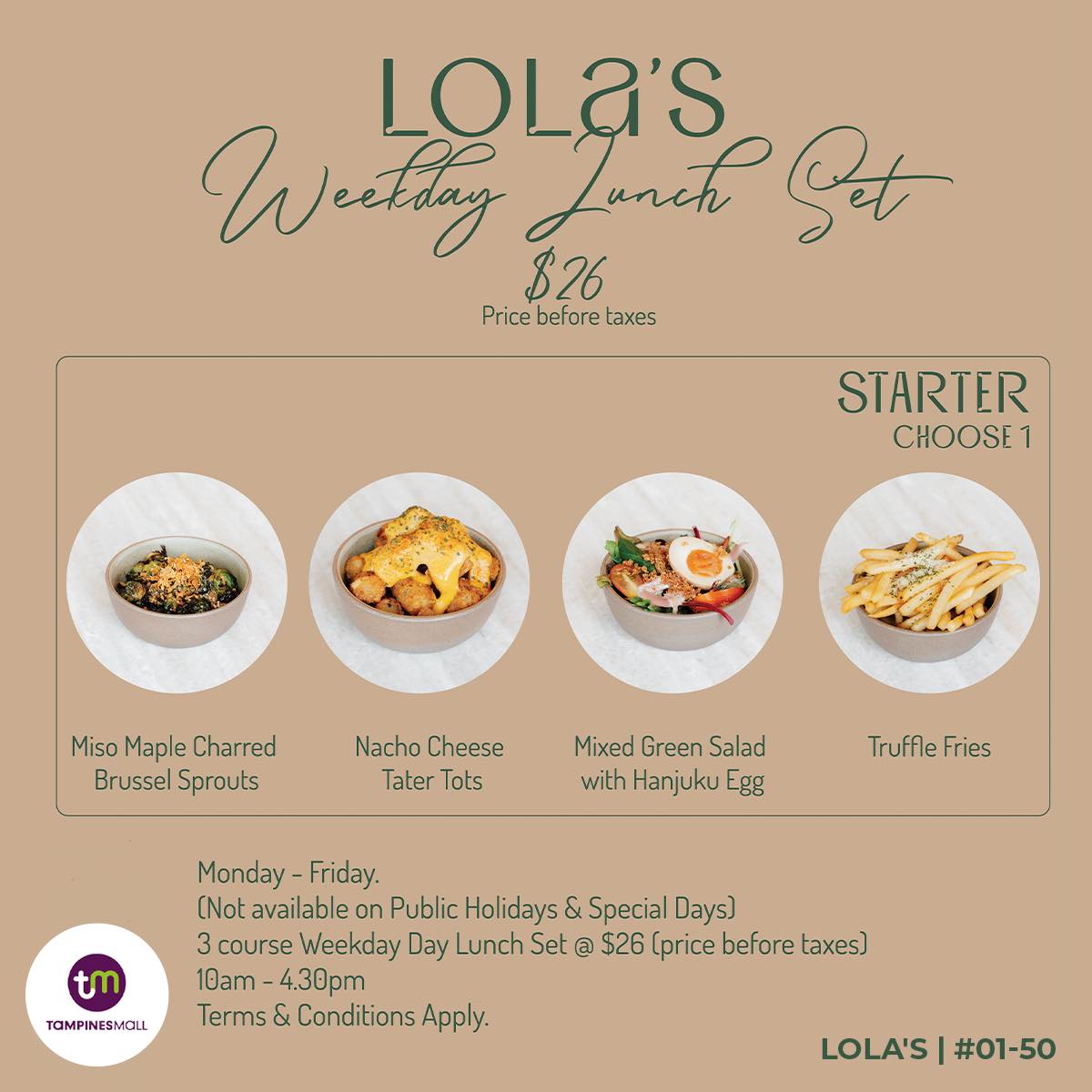 Another tempting dish from Lola's Cafe's executive lunch offerings.