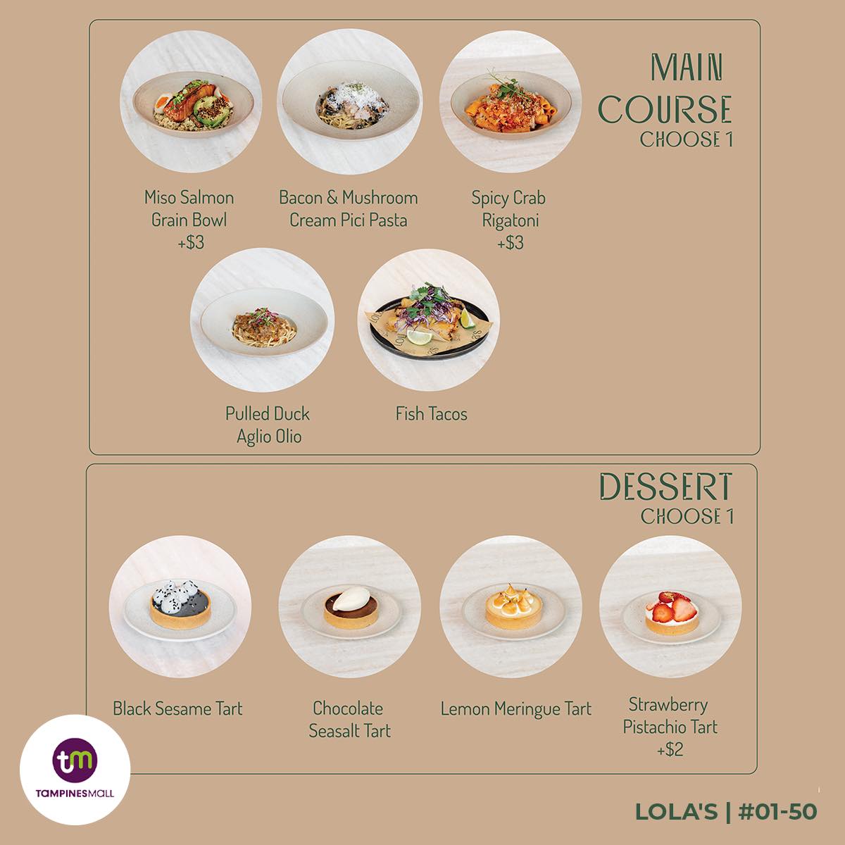 A beautifully plated dish from Lola's Cafe executive lunch set.