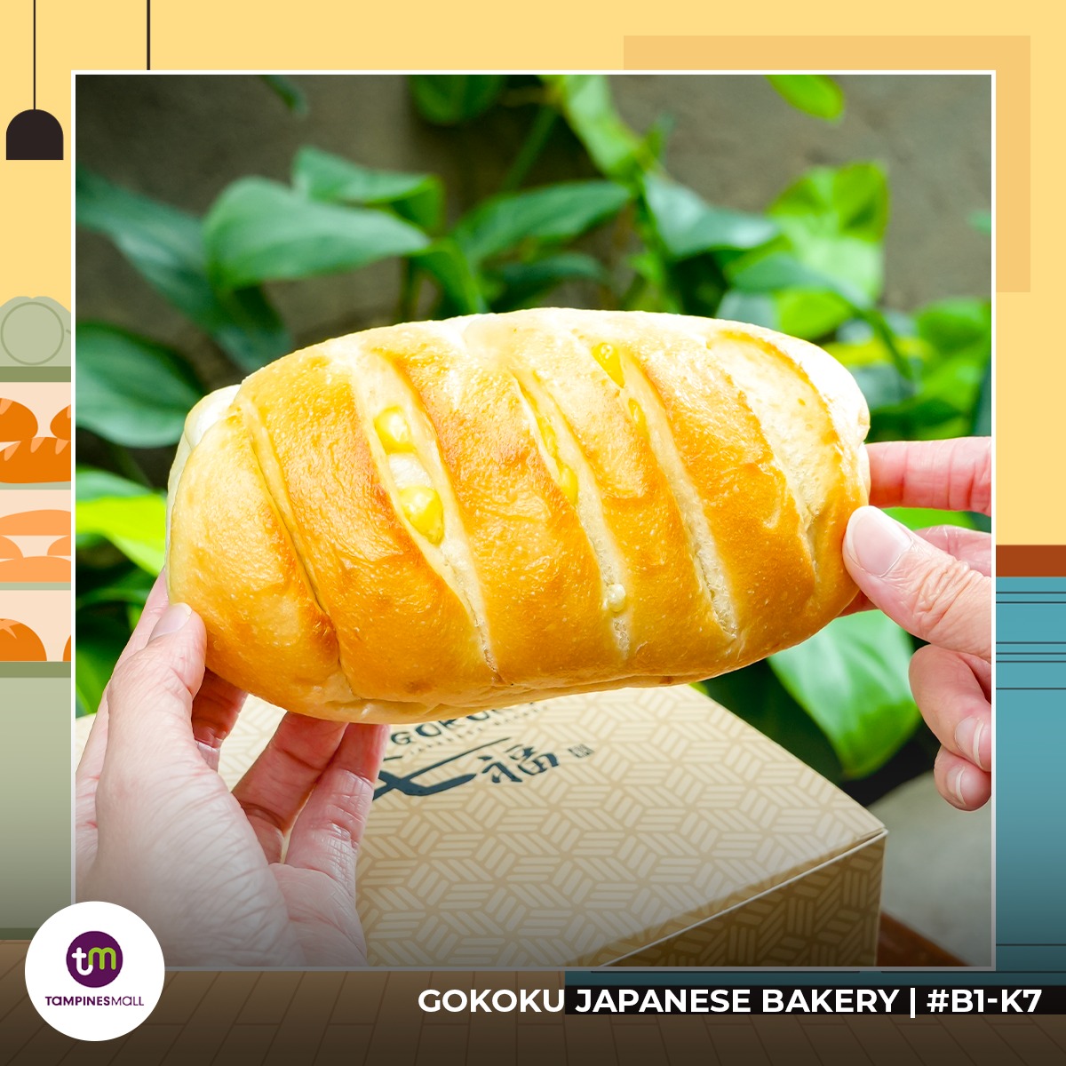 Display of delicious pastries and breads at Gokoku Japanese Bakery