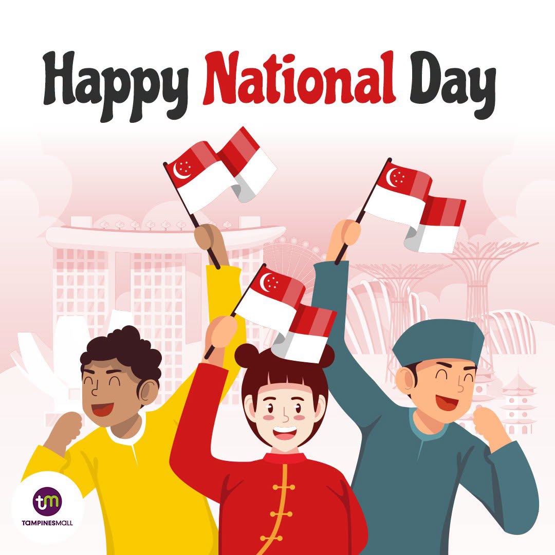 Tampines Mall National Day celebration graphic