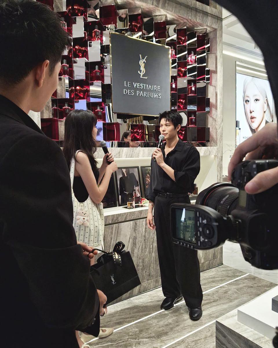 YSL Le Vestiaire des Parfums fragrance display at Tampines Mall