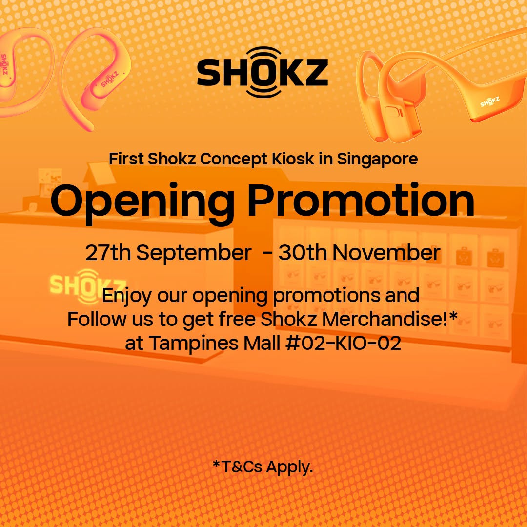 Shokz concept kiosk at Tampines Mall