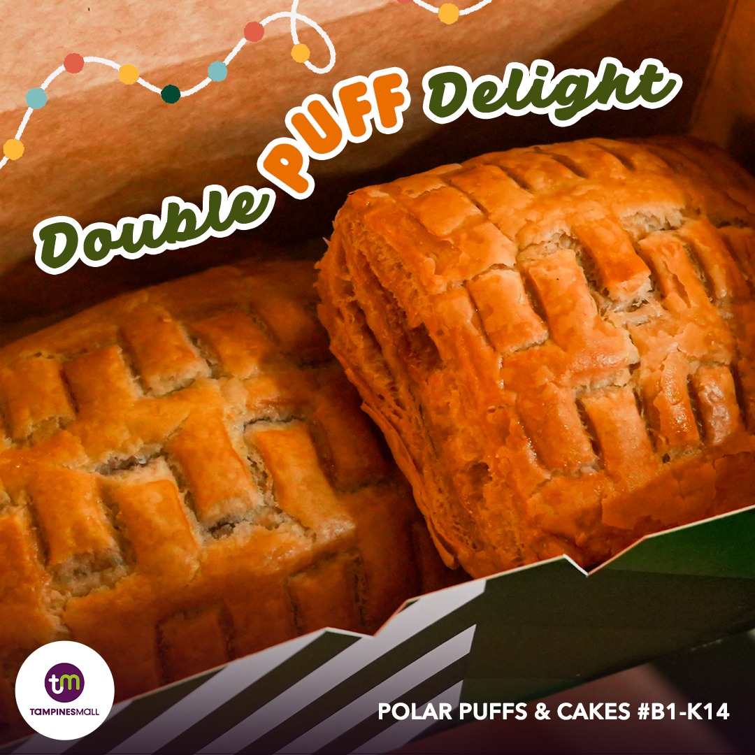 Two savory Ayam Masak Merah Puffs from Polar Puffs & Cakes