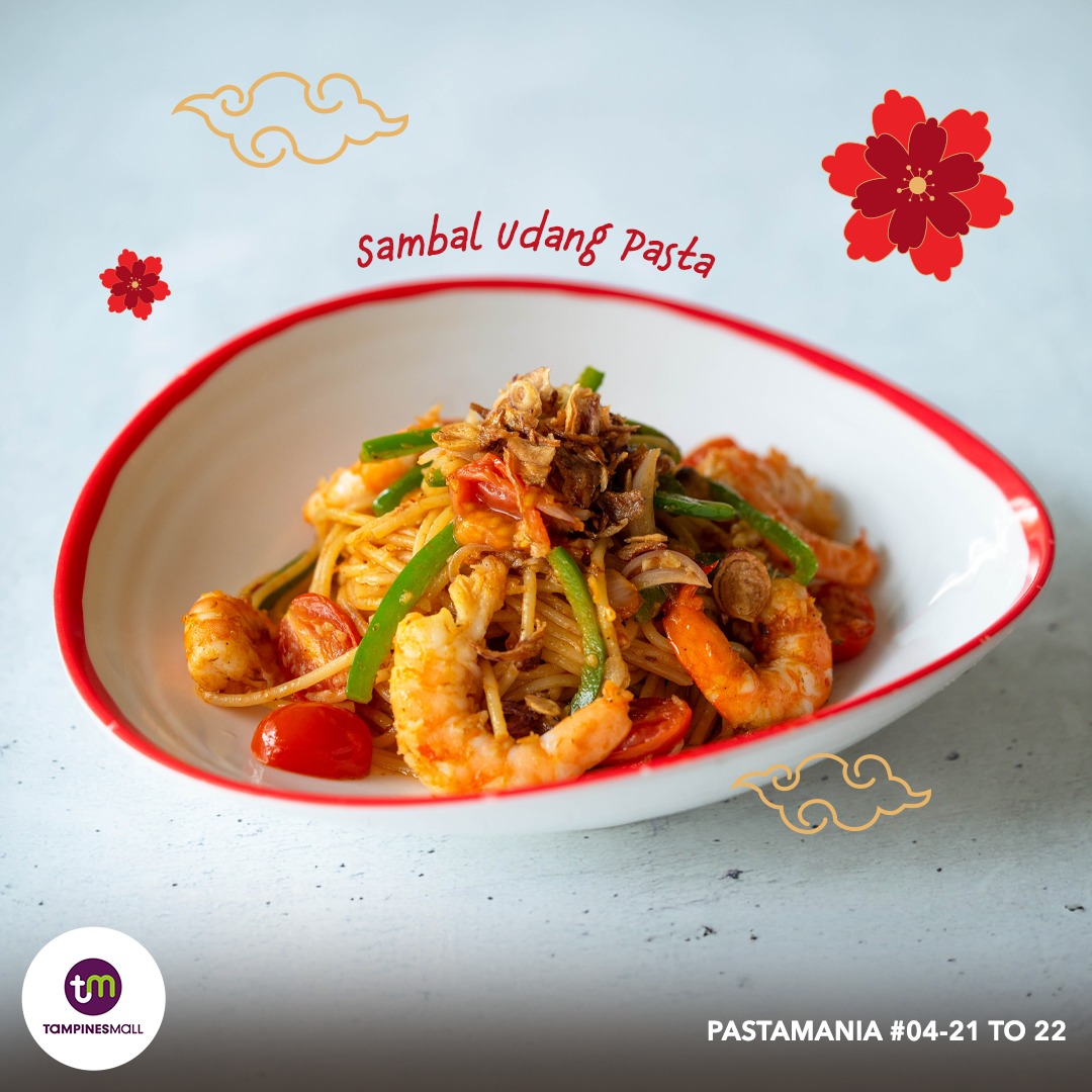 Plate of Sambal Udang Pasta
