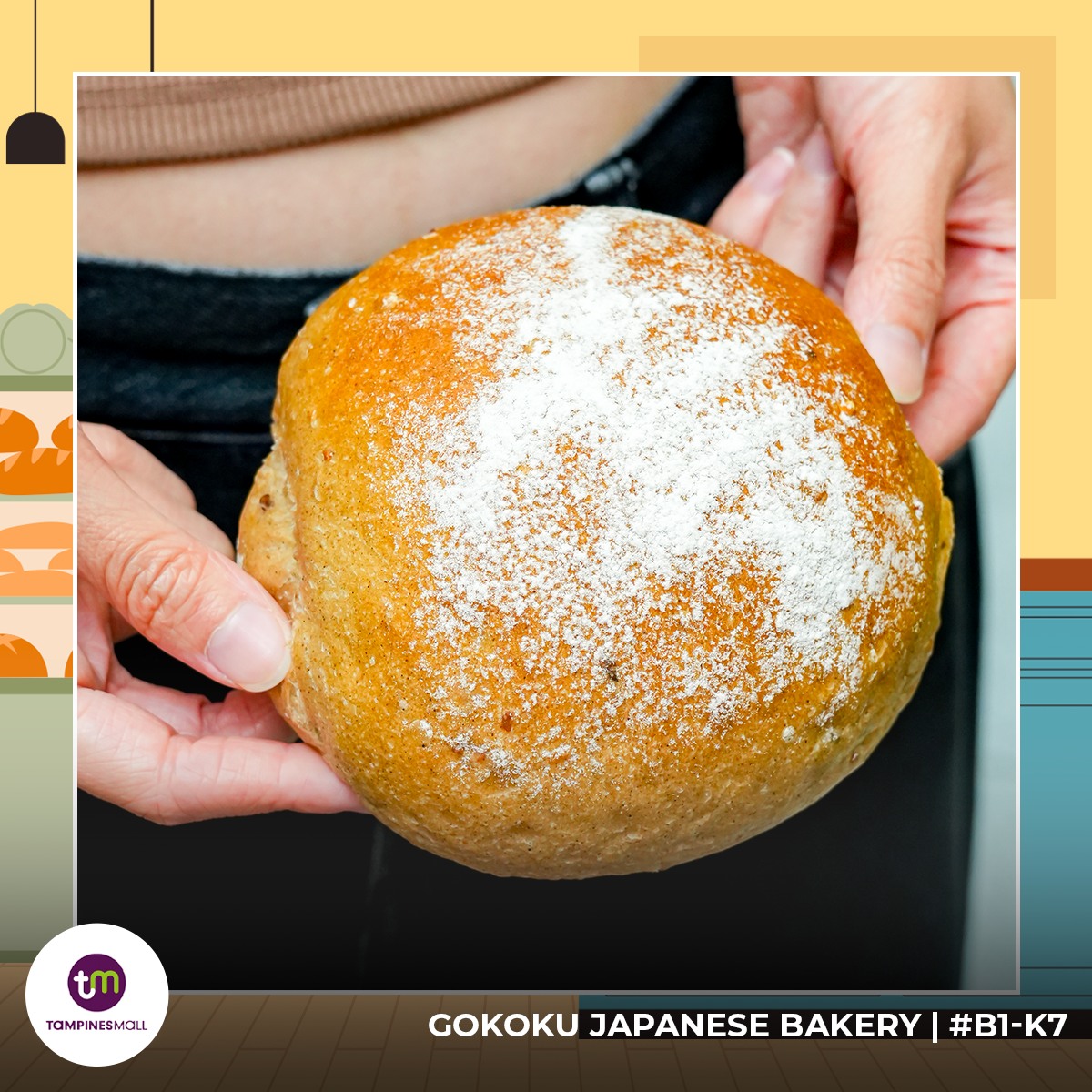 Variety of artisan breads at Gokoku Japanese Bakery