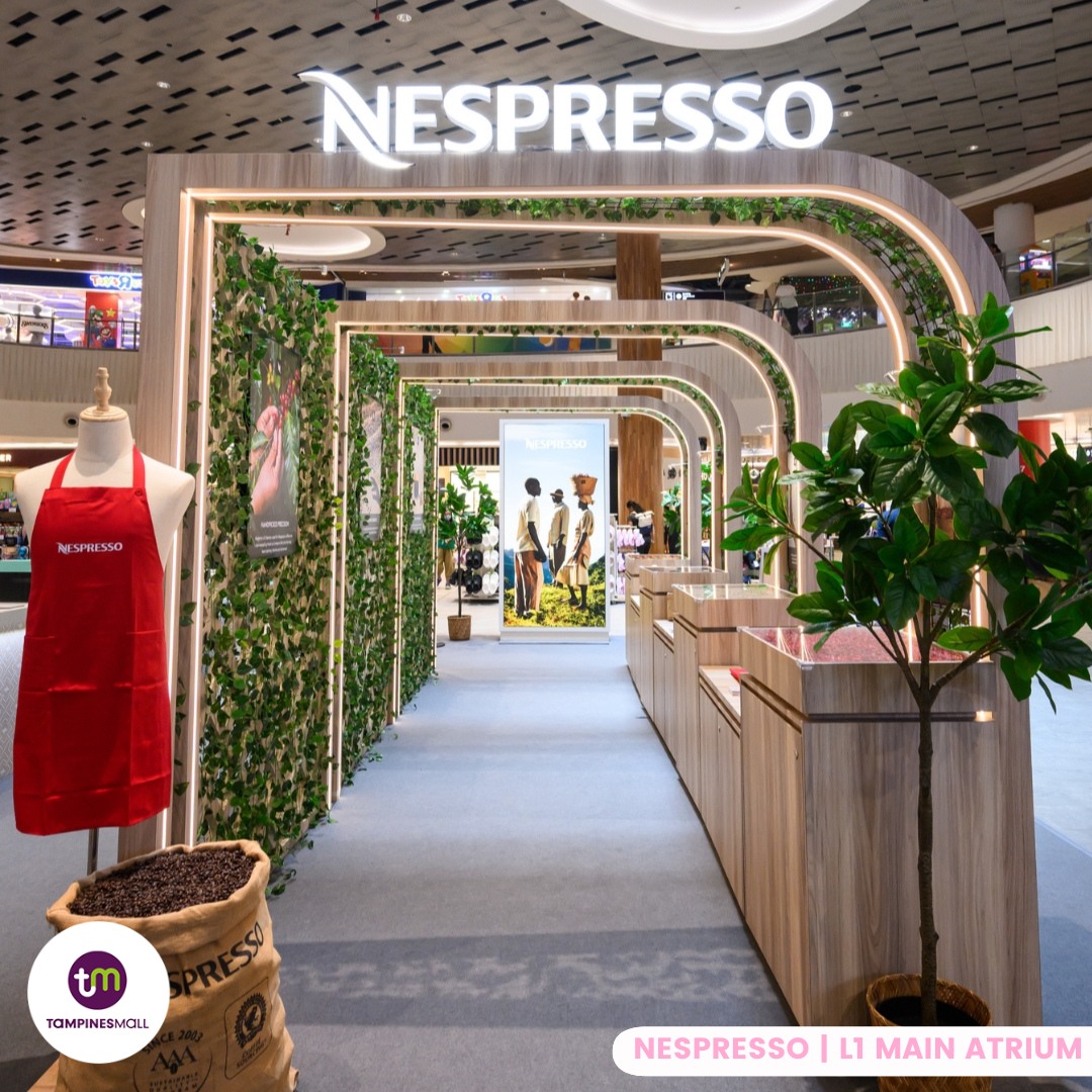 A Nespresso coffee machine setup at an event.