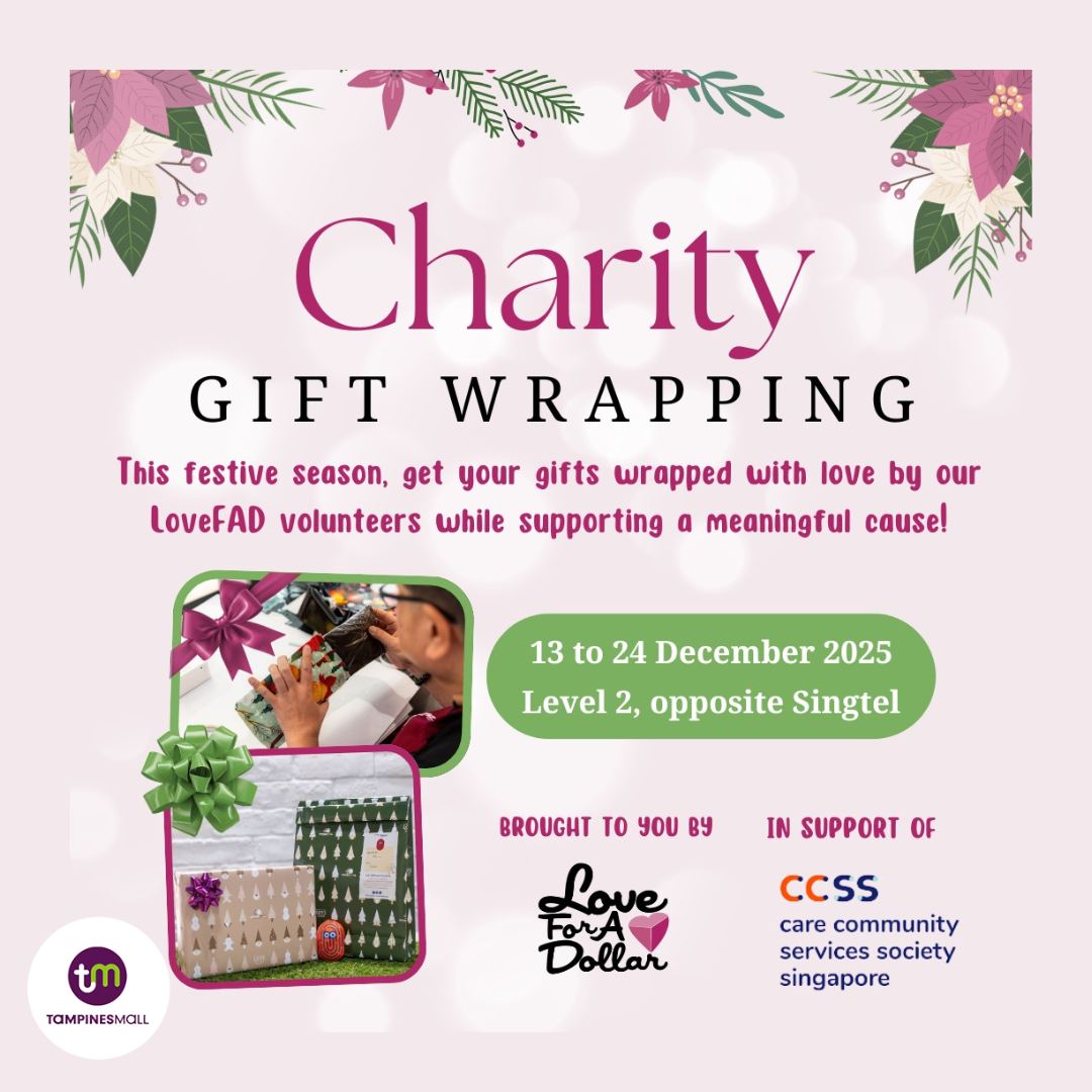 Festive gift wrapping station by LoveFAD for Care Community Services Society