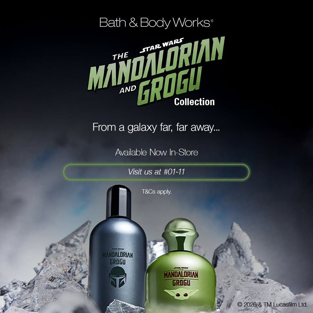 Bath & Body Works Star Wars The Mandalorian and Grogu collection at Tampines Mall