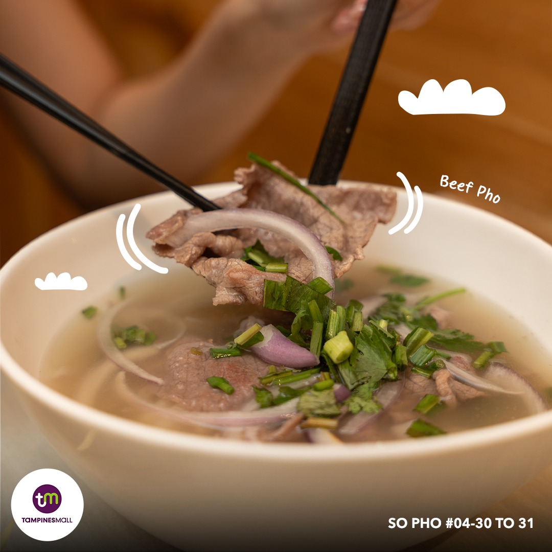 So PHO restaurant storefront at Tampines Mall