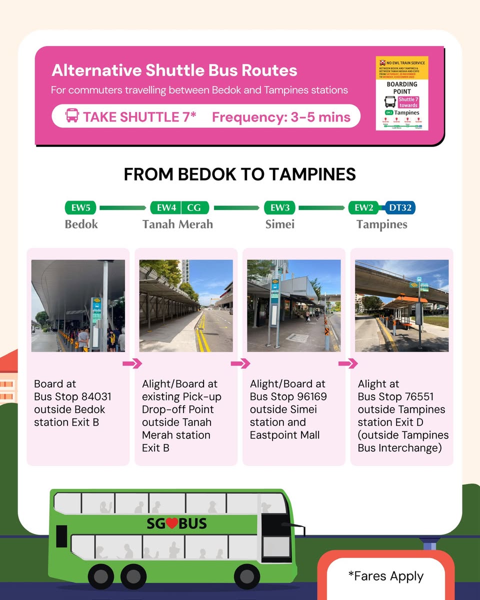 Detailed schedule for shuttle bus operations