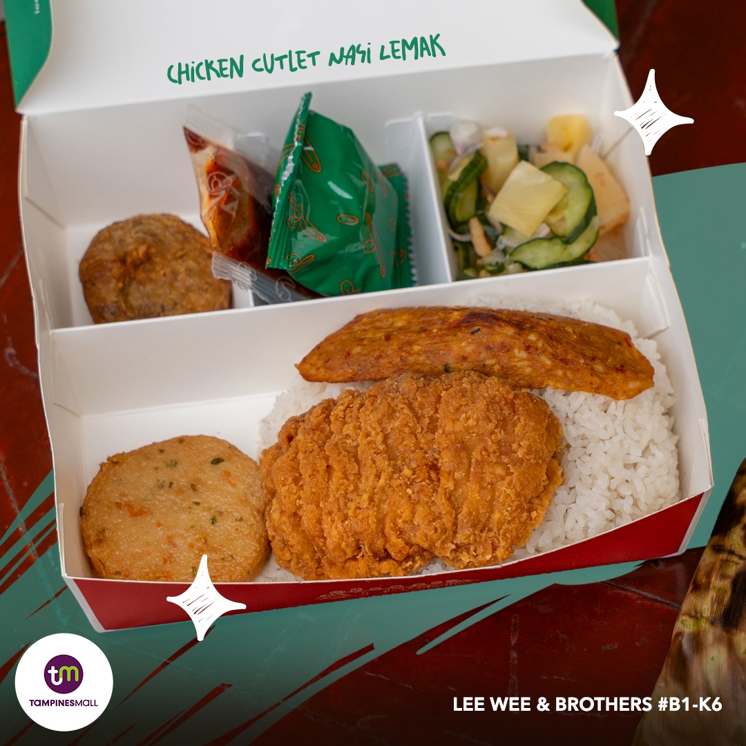 Crispy chicken cutlet and traditional bergedil