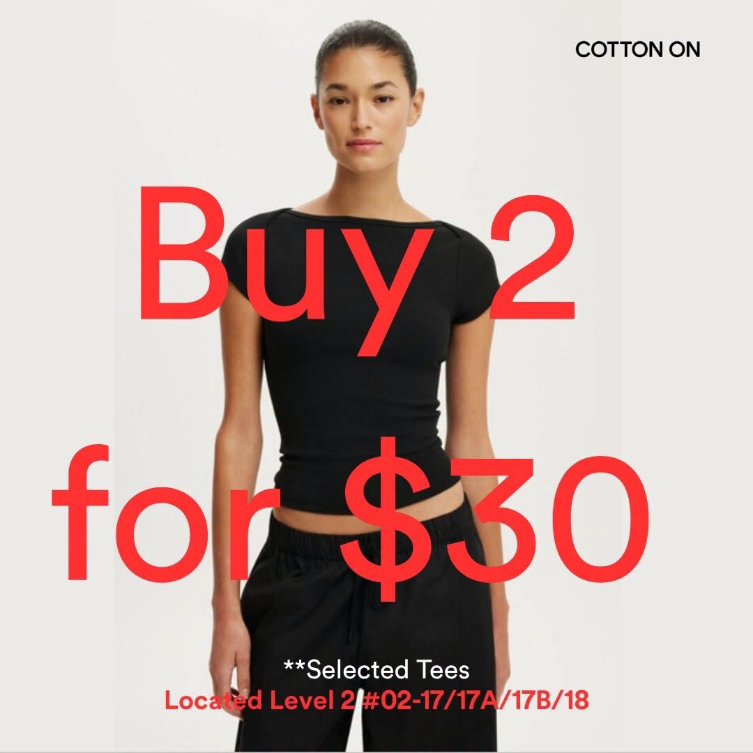 Cotton On women's tees promotion at Tampines Mall