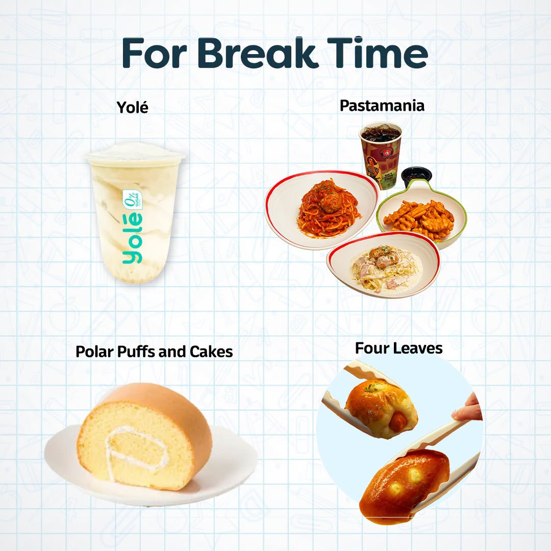 Break time food options at Tampines Mall