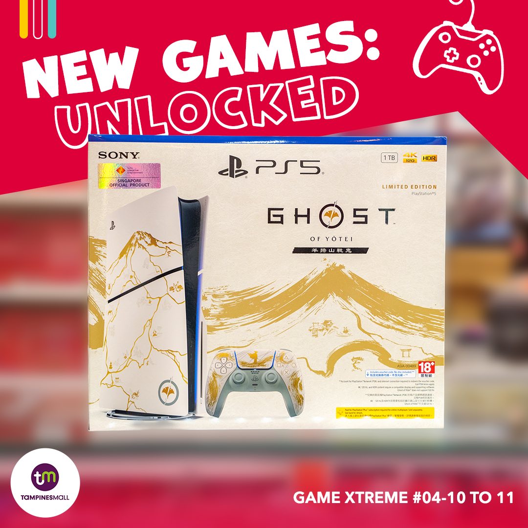 The Ghost of Yōtei PS5 Limited Edition console featuring exclusive artwork.