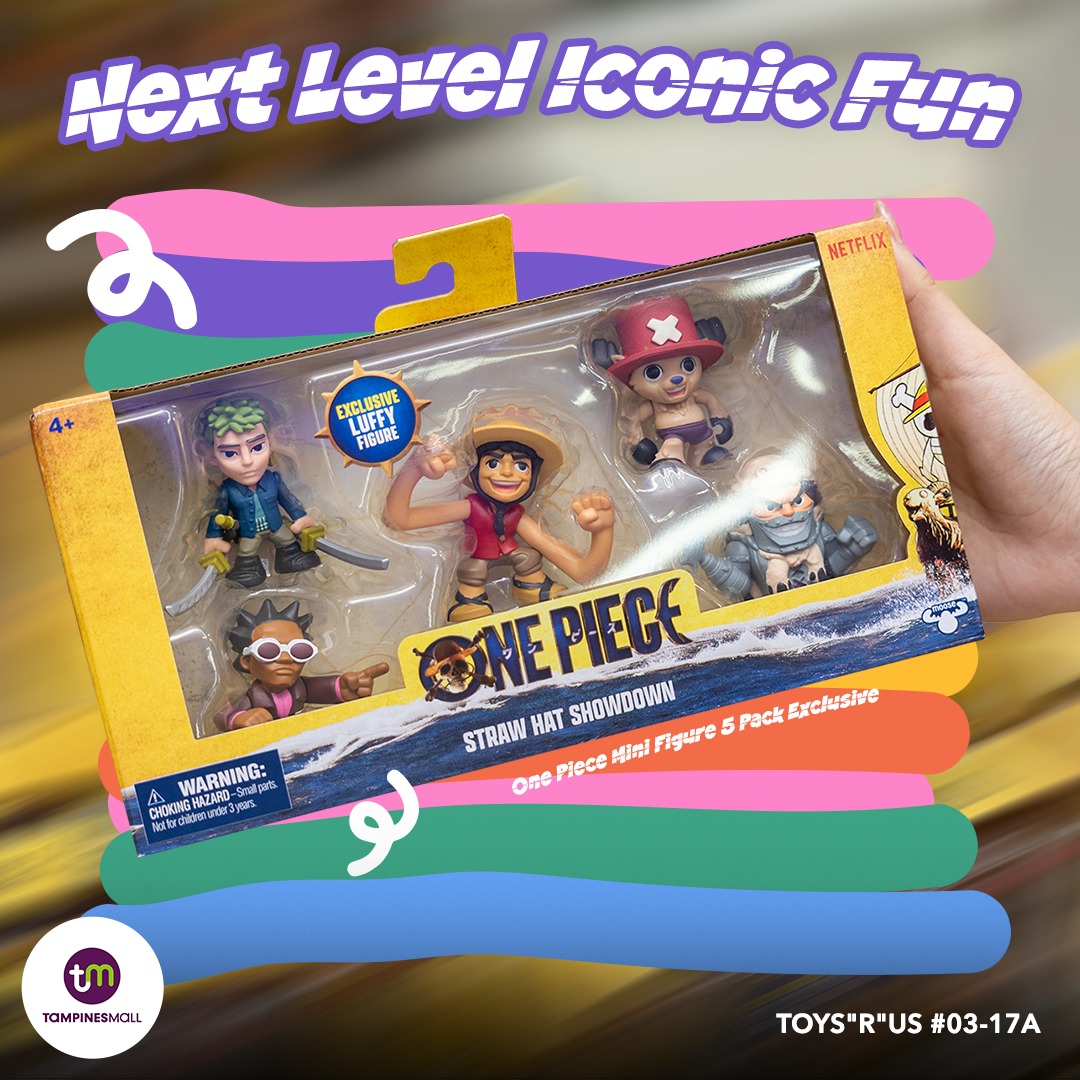 A variety of collectible figures on display at Toys R Us