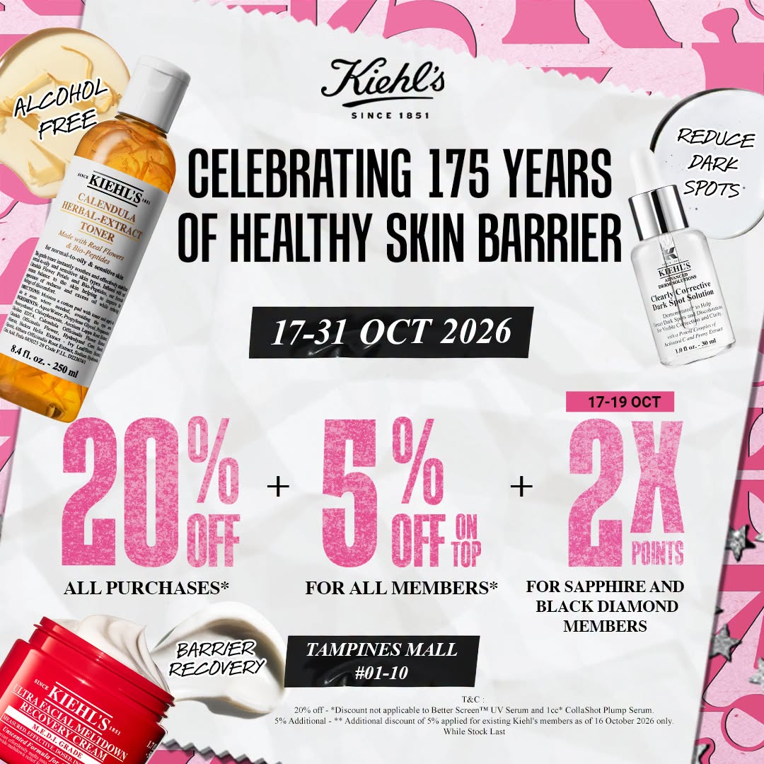 Kiehl's 175th anniversary promotion at Tampines Mall