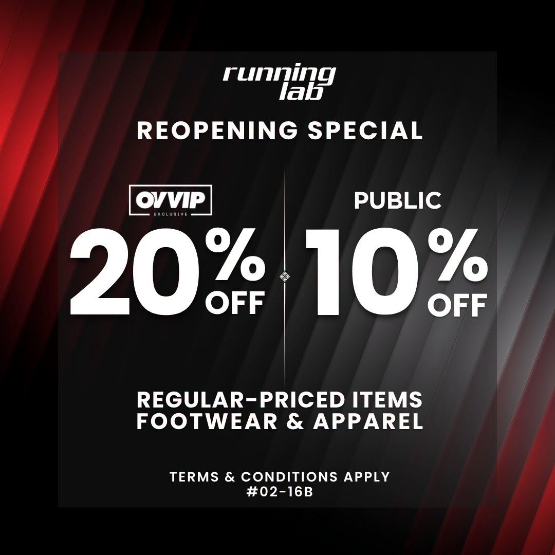 Running Lab Tampines reopening special promotion