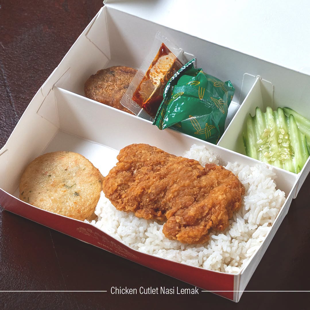 Chicken Cutlet Nasi Lemak bento box from Lee Wee & Brothers