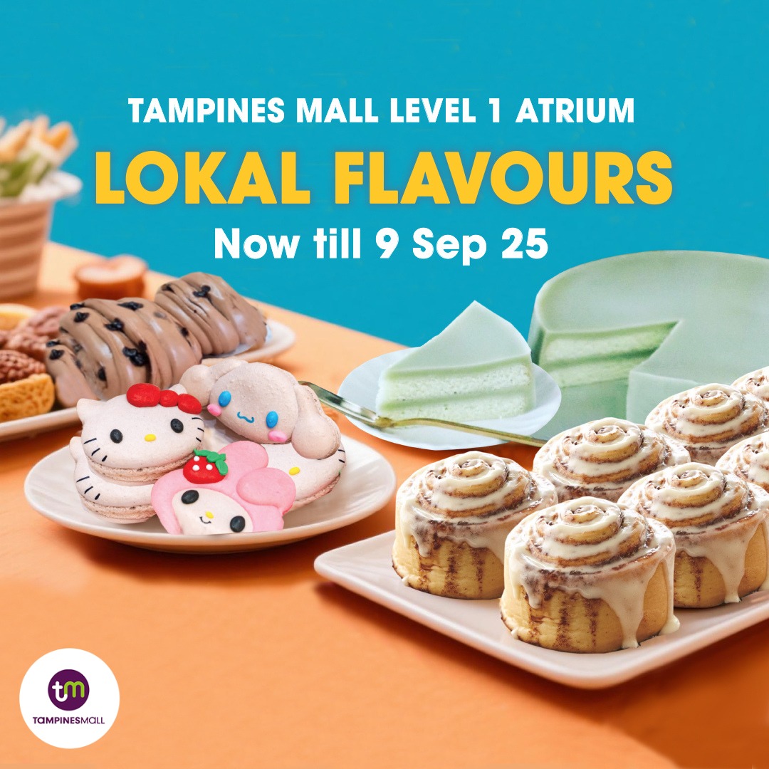 A vibrant display of local Singaporean delicacies and treats.