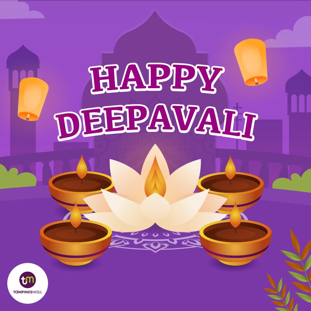 Vibrant Deepavali decorations and festivities at Tampines Mall