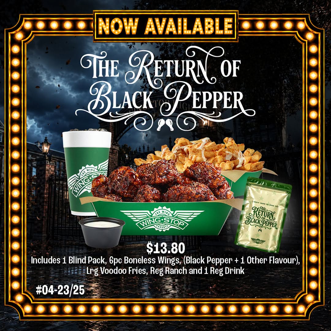 Wingstop Black Pepper meal deal at Tampines Mall