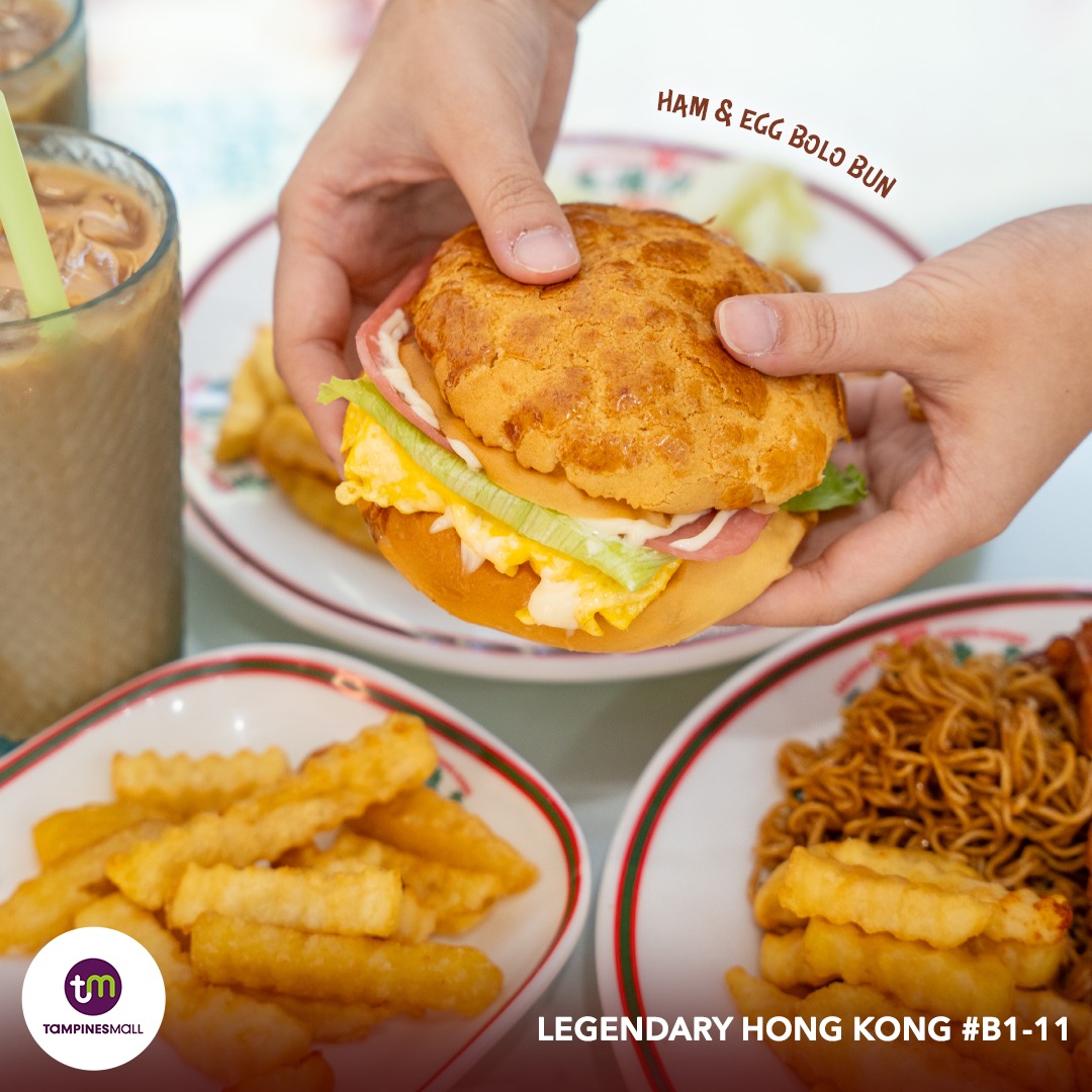 Freshly prepared Ham and Egg Bolo Bun