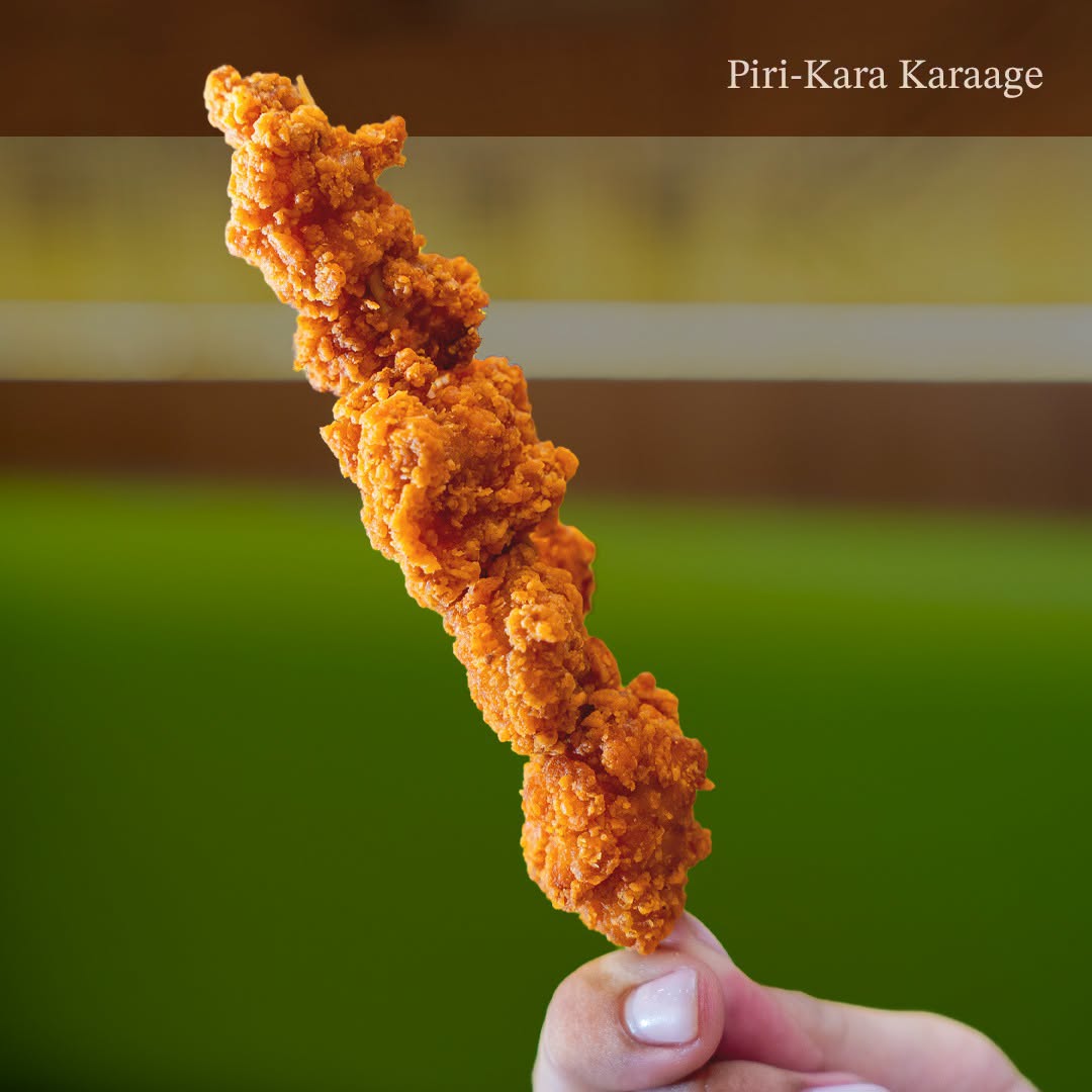 Piri-Kara Karaage fried chicken skewer from TORI-Q