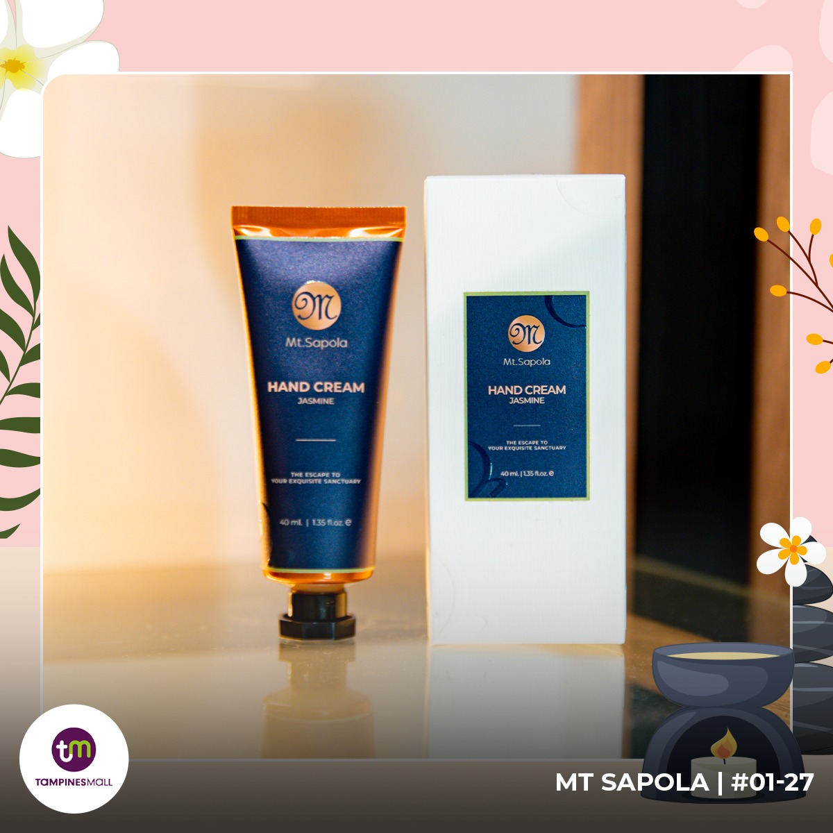 A delicate jasmine flower, representing natural fragrance and relaxation.