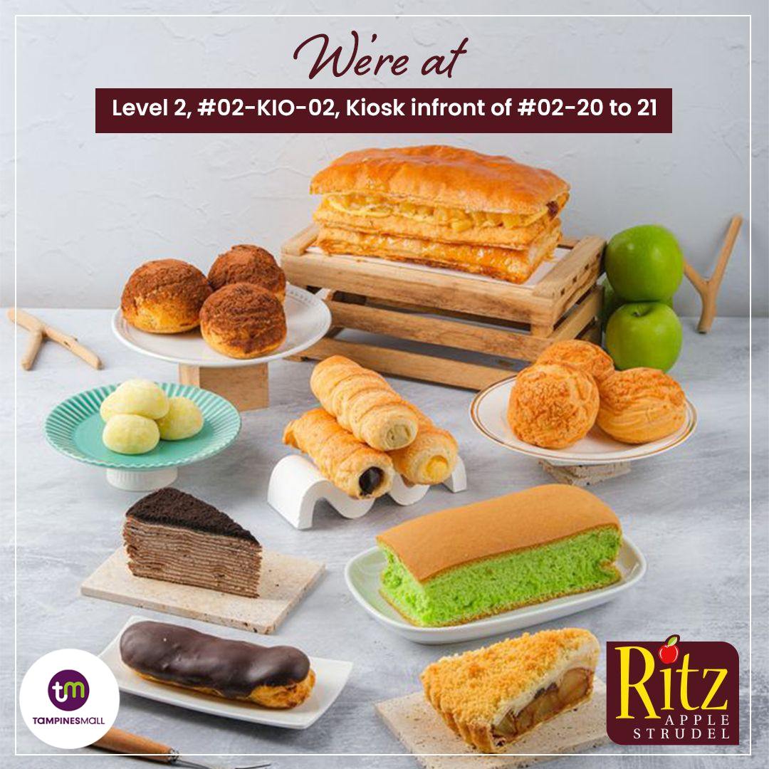 A freshly baked Ritz Apple Strudel, showcasing golden pastry and apple filling.